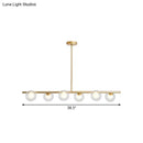GobekUsa Black/Gold Metallic Hanging Chandelier - Clear Glass Ball Island Light for Dining Table with 6 Modern Lights