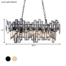 GobekUsa Modern Black and Gold Oval Pendant Lamp with Crystal Accents and Island Lighting Functionality