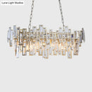 GobekUsa Modern Black and Gold Oval Pendant Lamp with Crystal Accents and Island Lighting Functionality