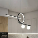 GobekUsa Nordic Metal LED Island Lighting Pendant with Frosted Glass - Black/White/Gold Finish for Dining Room