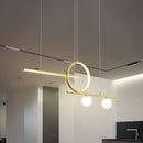 GobekUsa Nordic Metal LED Island Lighting Pendant with Frosted Glass - Black/White/Gold Finish for Dining Room