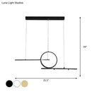 GobekUsa Nordic Metal LED Island Lighting Pendant with Frosted Glass - Black/White/Gold Finish for Dining Room
