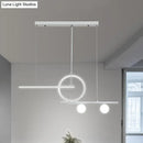 GobekUsa Nordic Metal LED Island Lighting Pendant with Frosted Glass - Black/White/Gold Finish for Dining Room