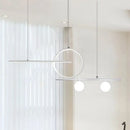GobekUsa Nordic Metal LED Island Lighting Pendant with Frosted Glass - Black/White/Gold Finish for Dining Room