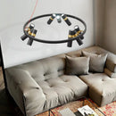GobekUsa Black Ring LED Pendant Light for Living Room Dining Kitchen Bar