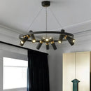 GobekUsa Black Ring LED Pendant Light for Living Room Dining Kitchen Bar