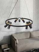 GobekUsa Black Ring LED Pendant Light for Living Room Dining Kitchen Bar