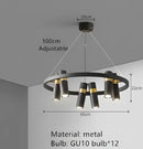 GobekUsa Black Ring LED Pendant Light for Living Room Dining Kitchen Bar