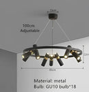 GobekUsa Black Ring LED Pendant Light for Living Room Dining Kitchen Bar