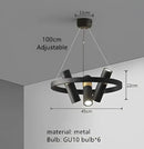 GobekUsa Black Ring LED Pendant Light for Living Room Dining Kitchen Bar
