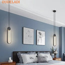 GobekUsa Black Ring Pendant Lamp: Minimalist Nordic Design, Dimmable LED, Long Wire