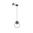 GobekUsa Black Ring Pendant Lamp: Minimalist Nordic Design, Dimmable LED, Long Wire