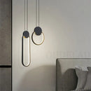 GobekUsa Black Ring Pendant Lamp: Minimalist Nordic Design, Dimmable LED, Long Wire