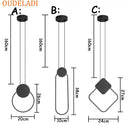 GobekUsa Black Ring Pendant Lamp: Minimalist Nordic Design, Dimmable LED, Long Wire