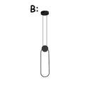 GobekUsa Black Ring Pendant Lamp: Minimalist Nordic Design, Dimmable LED, Long Wire
