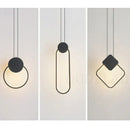 GobekUsa Black Ring Pendant Lamp: Minimalist Nordic Design, Dimmable LED, Long Wire