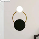 GobekUsa Modern Black and Gold Round Wall Sconce for Bedside Lighting