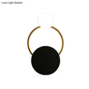 GobekUsa Modern Black and Gold Round Wall Sconce for Bedside Lighting