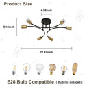 GobekUsa Modern Black and Gold Sputnik Chandelier
