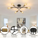 GobekUsa Modern Black and Gold Sputnik Chandelier