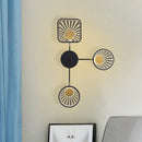 GobekUsa Black Metal LED Wall Sconce for Modern Restaurants - Round and Square Sector Design
