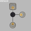 GobekUsa Black Metal LED Wall Sconce for Modern Restaurants - Round and Square Sector Design