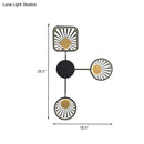 GobekUsa Black Metal LED Wall Sconce for Modern Restaurants - Round and Square Sector Design