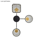 GobekUsa Black Metal LED Wall Sconce for Modern Restaurants - Round and Square Sector Design