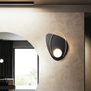GobekUsa Minimalist Black Triangular Wall Lamp with White Glass Shade