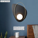 GobekUsa Minimalist Black Triangular Wall Lamp with White Glass Shade