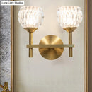 GobekUsa Modern Black and Gold Wall Light with Clear Dimpled Glass for Living Room