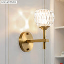 GobekUsa Modern Black and Gold Wall Light with Clear Dimpled Glass for Living Room