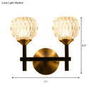GobekUsa Modern Black and Gold Wall Light with Clear Dimpled Glass for Living Room