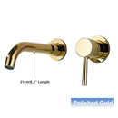 GobekUsa Gold Wall Mounted Basin Faucet with 360° Rotation - Dual Hole Mixer Tap