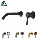 GobekUsa Gold Wall Mounted Basin Faucet with 360° Rotation - Dual Hole Mixer Tap