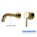 GobekUsa Gold Wall Mounted Basin Faucet with 360° Rotation - Dual Hole Mixer Tap