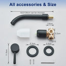 GobekUsa Gold Wall Mounted Basin Faucet with 360° Rotation - Dual Hole Mixer Tap