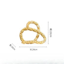 GobekUsa Golden Knot Chain Ring Geometric Decorative Figurine - Resin Home Decor Accessory