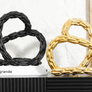 GobekUsa Golden Knot Chain Ring Geometric Decorative Figurine - Resin Home Decor Accessory