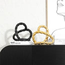 GobekUsa Golden Knot Chain Ring Geometric Decorative Figurine - Resin Home Decor Accessory
