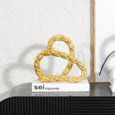 GobekUsa Golden Knot Chain Ring Geometric Decorative Figurine - Resin Home Decor Accessory