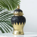 GobekUsa Elegant Golden Porcelain Jar for Home Decoration and Storage