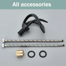 GobekUsa Black Basin Faucet Grey Waterfall Mixer Tap Hot Cold Modern Brass Deck Mount