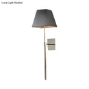 GobekUsa Contemporary Black Fabric Tapered LED Wall Sconce Light for Bedside Lighting