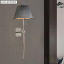 GobekUsa Contemporary Black Fabric Tapered LED Wall Sconce Light for Bedside Lighting