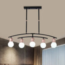 GobekUsa Minimalistic Linear Chandelier - 5/7 Lights, Black/White Metal Finish, Island Light