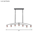 GobekUsa Minimalistic Linear Chandelier - 5/7 Lights, Black/White Metal Finish, Island Light