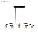 GobekUsa Minimalistic Linear Chandelier - 5/7 Lights, Black/White Metal Finish, Island Light