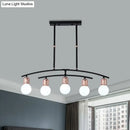 GobekUsa Minimalistic Linear Chandelier - 5/7 Lights, Black/White Metal Finish, Island Light