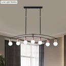 GobekUsa Minimalistic Linear Chandelier - 5/7 Lights, Black/White Metal Finish, Island Light